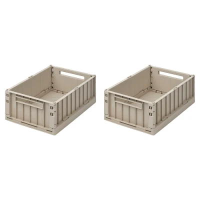 Afbeelding van Liewood Weston kratje sandy set van 2 Maat Medium 25 cm x 18 9,5 36 13,5 Opbergers