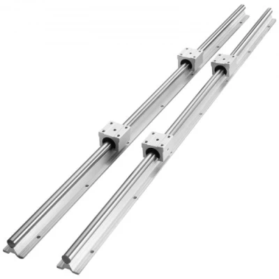 Afbeelding van VEVOR lineaire geleiding, 2 stuks, SBR12 1000 mm, koolstofstaal, aluminium geleiderail met 4 stuks SBR12UU glijblokken, lagerblok, CNC onderdelen voor 3D printer, frees /draaimachine