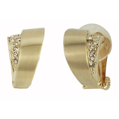 Afbeelding van Traveller Clip Oorbellen Oorclips Dames Goudkleurig Mat Kristal Preciosa Crystals Verguld 157472