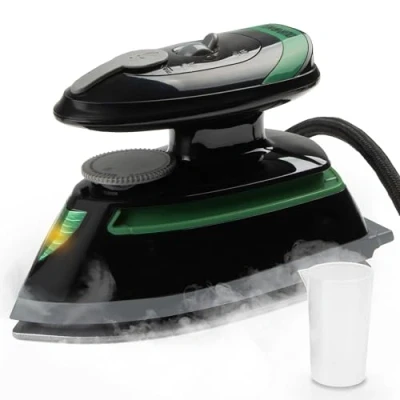 Afbeelding van Duronic SI4 BG Reis Stoomstrijkijzer 420W Mini strijkijzer met stoomgenerator Waterreservoir 35 ml Verticaal Strijken Draagbaar voor onderweg Compact