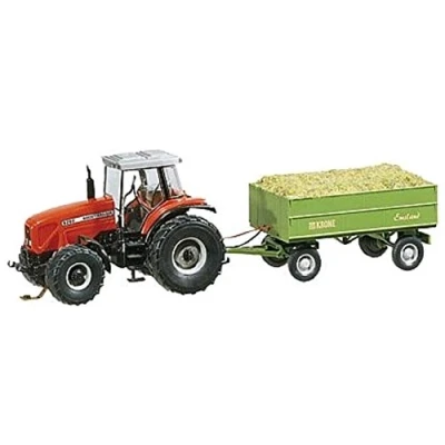 Afbeelding van Faller MF Tractor met aanhanger (WIKING) modelbouwsets, hobbybouwspeelgoed voor kinderen, modelverf en accessoires