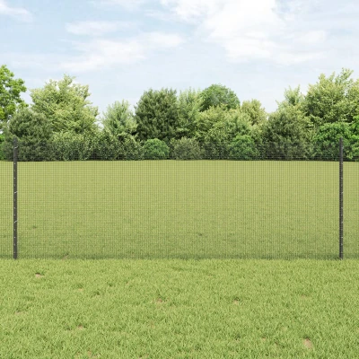 Afbeelding van vidaXL Gelast Draadhek met 22 U Palen Grijs 0,8x50 m Staal