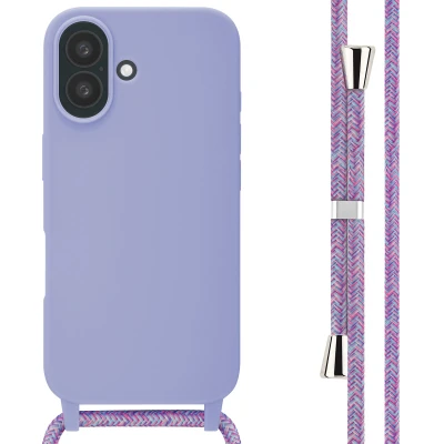 Afbeelding van Apple iPhone 16 Hoesje Siliconen en TPU (zacht) imoshion Softcase/Koordhoesje/Backcover Paars Telefoonhoesje