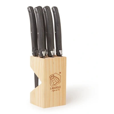 Afbeelding van Laguiole Style de Vie Steakmessen Premium Line Black Stonewash 6 Stuks