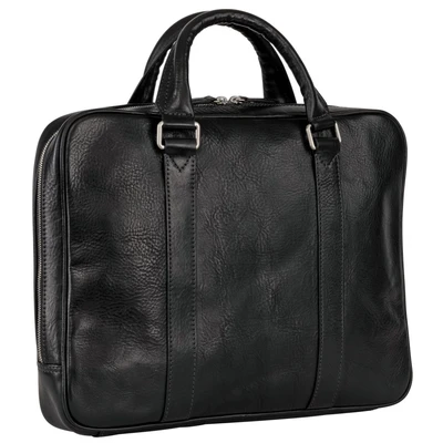 Afbeelding van LEONHARD HEYDEN Leren Afzonderlijke gevallen Schoudertas met laptopvak Bergamo Zipped Briefcase 1 Black Zwart