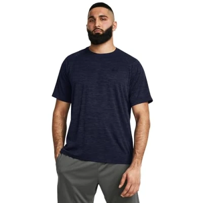 Afbeelding van Under Armour Tech Textured sportshirt heren donkerblauw