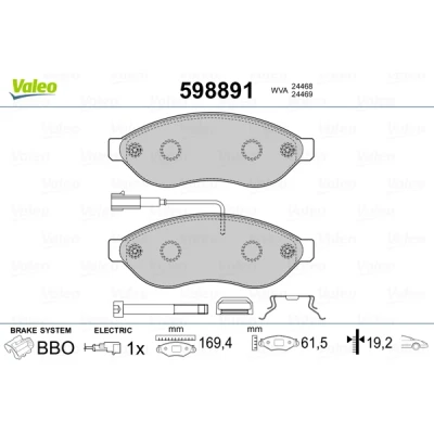 Afbeelding van Valeo Remblokset 598891