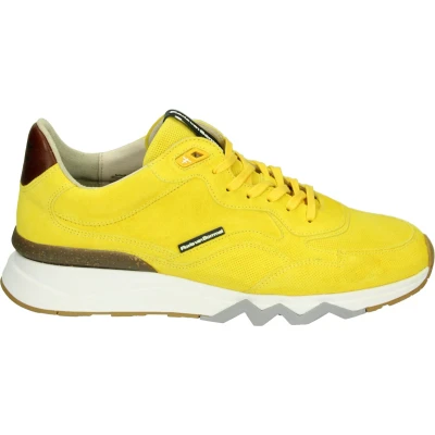 Afbeelding van Floris van Bommel Zager Sneakers laag, Heren, Maat: 43 1/3, Mottled yellow Veloursleer