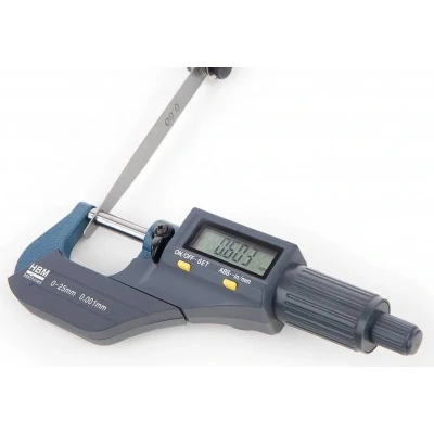 Afbeelding van HBM 0 25mm Digitale Buiten Micrometer Spatwaterdicht