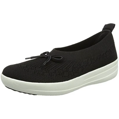 Afbeelding van Ballerina FitFlop Uberknit Slip On With Bow Black Schoenmaat 36