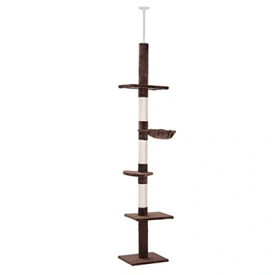 Afbeelding van PawHut krabpaal 40 x 34 230 260 cm (l b h) 5 activiteitenniveaus, bruin