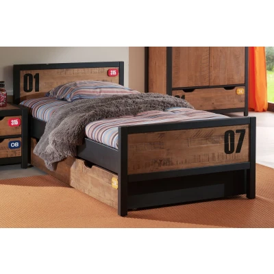 Afbeelding van LUCEVI Alex bed + Lattenbodem Rolbed Bruin 90x200 cm