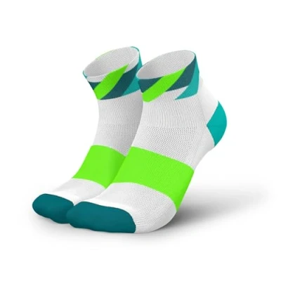 Afbeelding van INCYLENCE Korte hardloopsokken voor dames en heren met lichte compressie, 1 paar, LOOPS SHORT WIT GREEN, 35/38 EU
