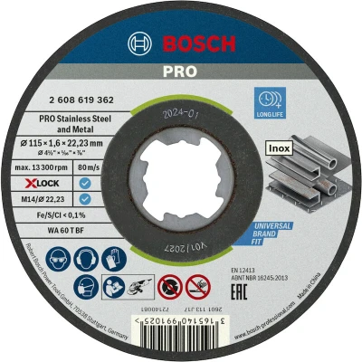 Afbeelding van Bosch Accessories X LOCK 2608619362 Doorslijpschijf recht 115 mm 1 stuk(s)
