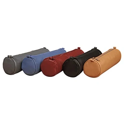 Afbeelding van Clairefontaine 77015C Age Bag Collection Een ronde etui van echt lamsleer 21 cm x 6 diameter Willekeurige kleur.