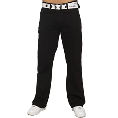 Afbeelding van Kruze Heren Bootcut Jeans Uitlopende Wijde Pijpen Denim Broek Grote Tall Alle Taille Maten, Zwart, 38W / 34L