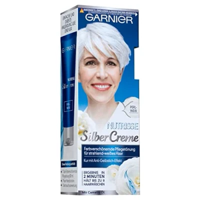 Afbeelding van Garnier Kleuring, verzorgende tint voor stralend wit haar met crème olie, Nutrisse, parelwit, per stuk, 80 ml