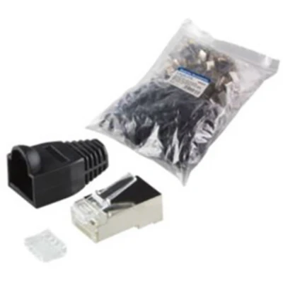 Afbeelding van LogiLink MP0022 kabel connector RJ45 pluggen met rubberen kap 100stk