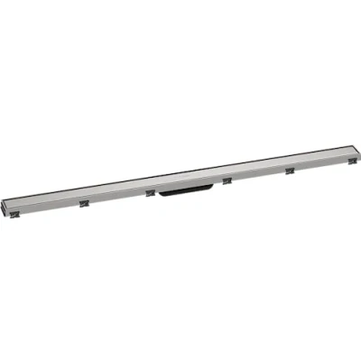 Afbeelding van hansgrohe RainDrain Match 1200, 56042800, met in hoogte verstelbaar frame, geborsteld roestvrij staal, kant en klaar set douchegoot, 120 cm