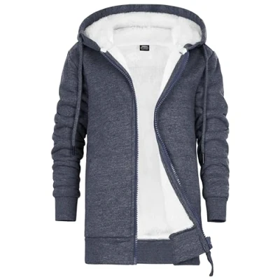 Afbeelding van CityComfort Fleece gevoerde Hoodie voor kinderen en tieners met rits 5 15 jaar warme gezellige bovenkleding volledige loungewear cadeaus kinderen, marineblauw, 13 14