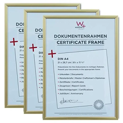 Afbeelding van walther design Fotolijst goud 21 x 29,7 cm (DIN A4) Set van 3, New Lifestyle Kunststof KV130G3
