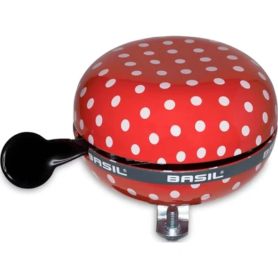 Afbeelding van Basil Fietsbel Polkadot80 mm rood/wit