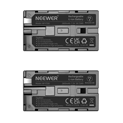 Afbeelding van NEEWER® (2 stuks) 2600 mAh Sony NP F550/570/530 reserveaccu voor HandyCams, NEEWER Nanguang CN160, CN216, CN126 serie en andere led camera lampen