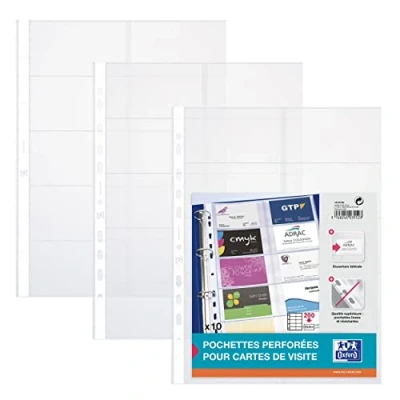 Afbeelding van Elba insteekhoezen voor visitekaartjes, PVC, A4, transparant, 10 stuks