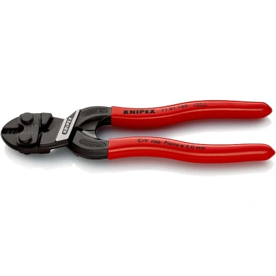 Afbeelding van Knipex CoBolt S Compacte boutensnijtangen zwart geatramenteerd, met kunststof bekleed 160 mm (zelfbedieningskaart/blister) 71 01 SB