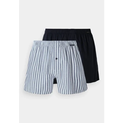 Afbeelding van Schiesser 2 PACK Boxershorts, Heren, Maat: Medium, Dark blue/light grey