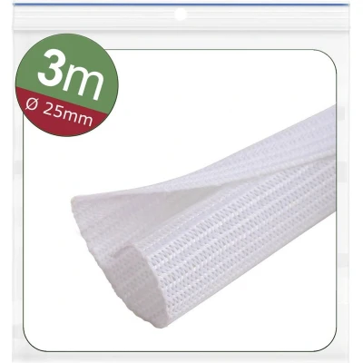Afbeelding van Quadrios 24CA473 Gevlochten slang Wit Polyester 25 tot 26 mm 3 m