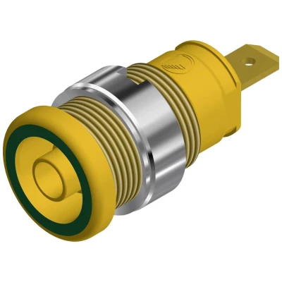 Afbeelding van SKS Hirschmann SEB 2610 F4,8 Veiligheids labconnector, female Bus, inbouw verticaal Stift Ø: 4 mm Groen, Geel 1 stuk(s)
