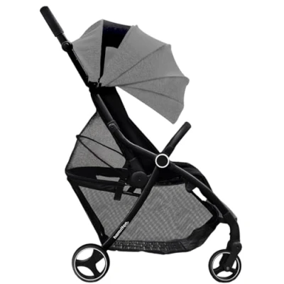 Afbeelding van Hamilton by Yoop XL Buggy MagicFold™ Technologie Tot 22kg 50 liter Bagagevak Grote Premium Wandelwagen Plooibuggy Baby Inklapbaar Kinderwagen met Verstelbare Duwstang Gemêleerd lichtgrijs
