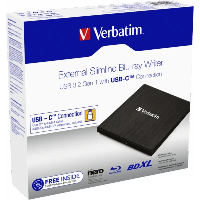 Afbeelding van Verbatim Slimline Blu ray Writer USB C