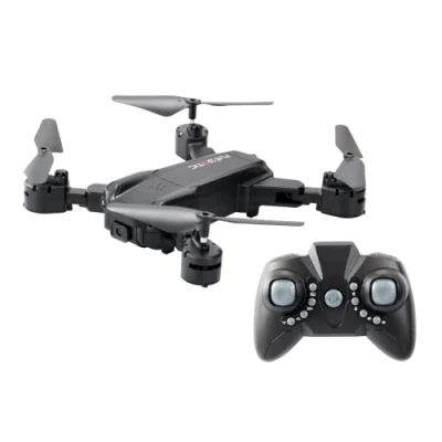 Afbeelding van FLYBOTIC Opvouwbare, op afstand bestuurbare drone 33 cm, opvouwbaar met ingebouwde camera, vliegend speelgoed voor kinderen en volwassenen, binnen buitengebruik, vanaf 14 jaar 21252 zwart