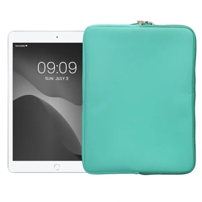 Afbeelding van kwmobile universele Tablet hoes Stevige stijlvolle voor tablets Neopreen sleeve Compatibel met 12,4&quot; 12,9&quot; mintgroen