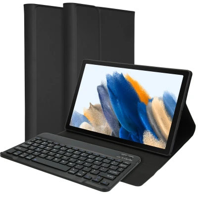 Afbeelding van QWERTY Bluetooth Keyboard Bookcase voor de Samsung Galaxy Tab A8 hoes met toetsenbord van Accezz Zwart
