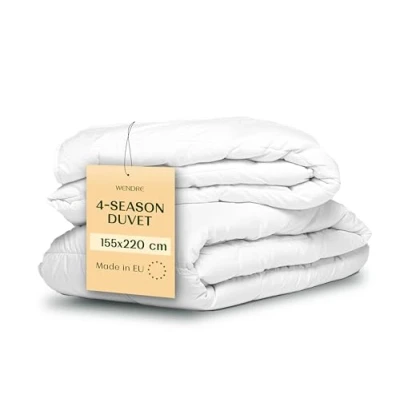 Afbeelding van Wendre Dekbed voor 4 seizoenen, 155 x 220 cm, alle temperaturen, lichte en ademende deken, met microvezelhoes, hypoallergeen mijtdicht, 1 of 2 personen, cm