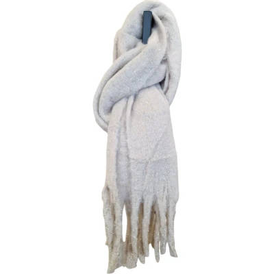 Afbeelding van Sjaal met Lurex Franjes Wit