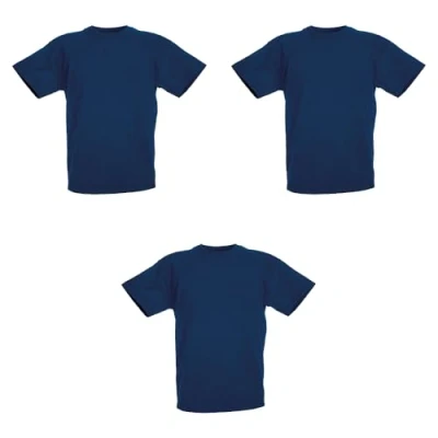 Afbeelding van GIDUTEX Fruit of The Loom Original T shirt voor kinderen, uniseks, 3 stuks, Donkerblauw, 116