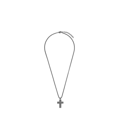 Afbeelding van JOOP! Ketting met hanger van roestvrij staal voor heren, 55+5 cm, grijs, kruis, geleverd in sieradendoosje, 2038992