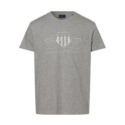 Afbeelding van GANT Reg Tonal Shield SS T shirt voor heren, Grijs melange, L