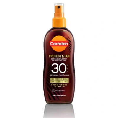 Afbeelding van Carroten OmegaCare Tanning Oil SPF 30, 150 ml Bruiningsversneller met omega vetzuren Bruiningsolie voor maximale bruining Beschermende sprayolie