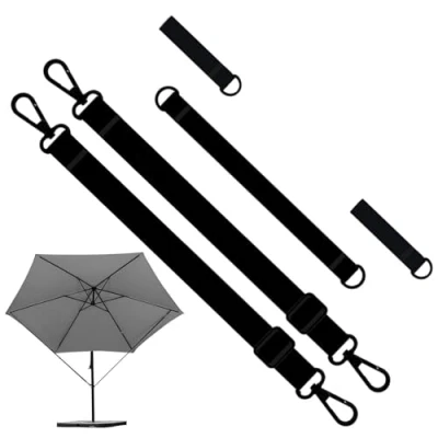 Afbeelding van Windveiligheid veilige riemen voor het bevestigen van parasol, windbescherming vrijdragende parasols, parasolhouder, terrasparapluriem, verstelbare parasolriemen, paraplu stropdasriem,