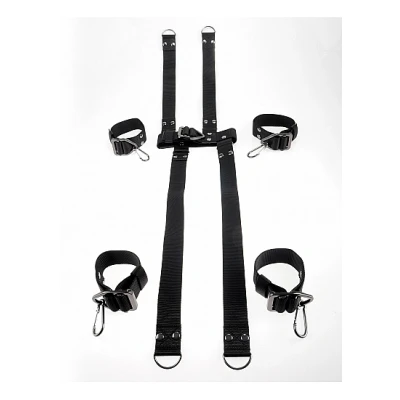 Afbeelding van Hogtie en Collar Bondage Set Zwart