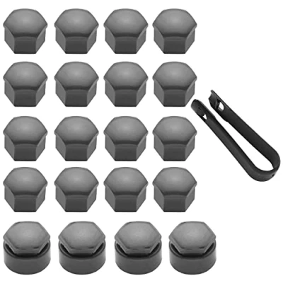Afbeelding van LICQIC Wielmoerdop 17mm (4 stuks Anti diefstal Boutdop + 16 Normale Boutdop), Zeshoekige Bandmoerdoppen met Verwijderingsgereedschapset voor Auto&#039;s