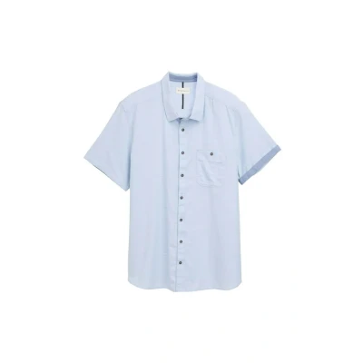 Afbeelding van TOM Tailor Overhemd, Heren, Maat: XXL, Powder blue zigzag structure