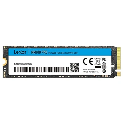 Afbeelding van Lexar NM610PRO 1TB SSD, M.2 2280 PCIe Gen3x4 NVMe 1.4 SSD intern, tot 3300 MB/s lezen, 2600 schrijven, 3D NAND Flash interne schijven voor Notebook, Desktop, PC