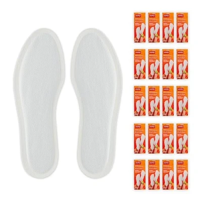Afbeelding van Relaxdays warme inlegzolen, 20 paar, medium, thermische zolen, tot 8 uur, activeren door lucht, zelfverwarmend, wit