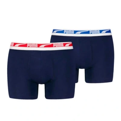 Afbeelding van Puma Herenslips 2P Men Multi Logo Boxer Marine katoen Small Heren
